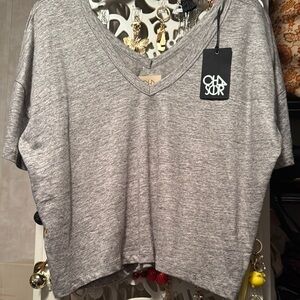 Chaser Women's Gray V-Neck Top